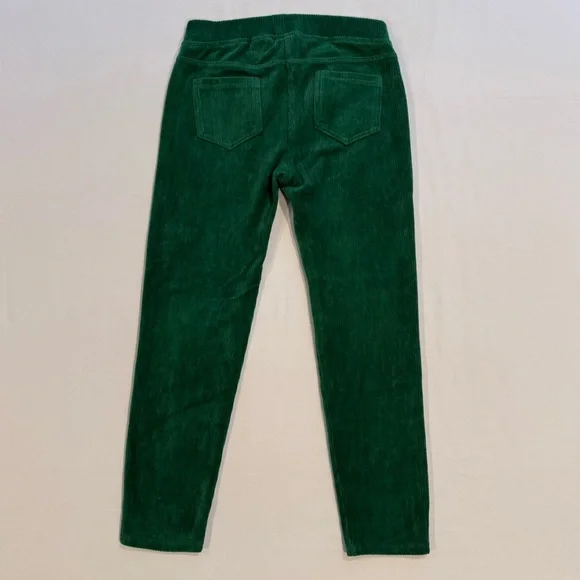 Hanna Andersson Ribbed Velour Pants Girls 8 130 cm Deep Green Corduroy Leggings - Picture 4 of 5